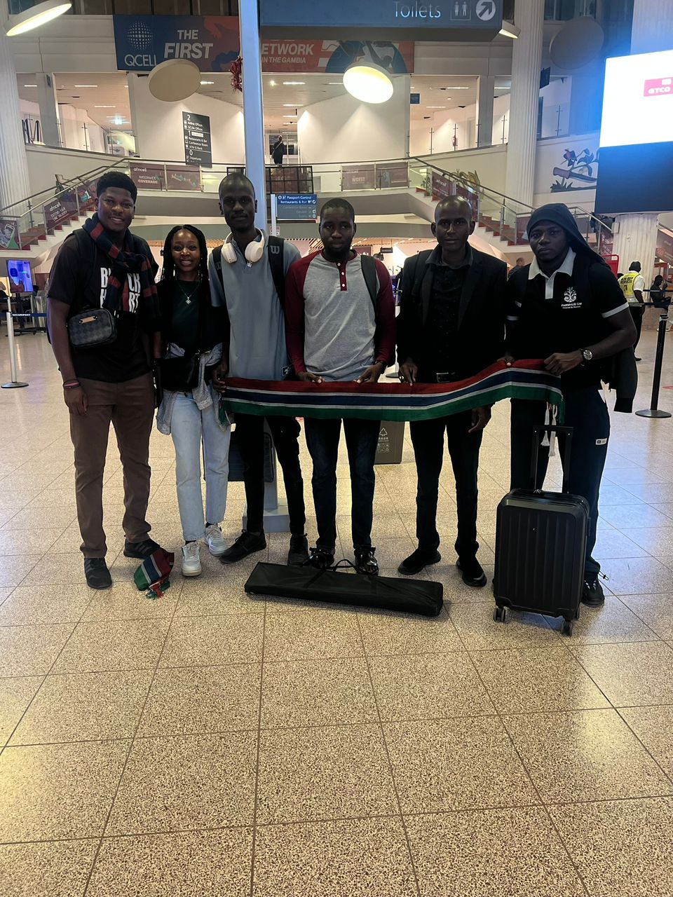 Close-up of innovation prize certificate on glass podium